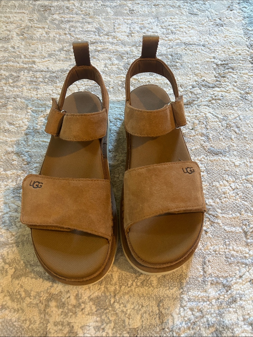 New without tags woman’s Ugg golden star platform, sandals, size 8